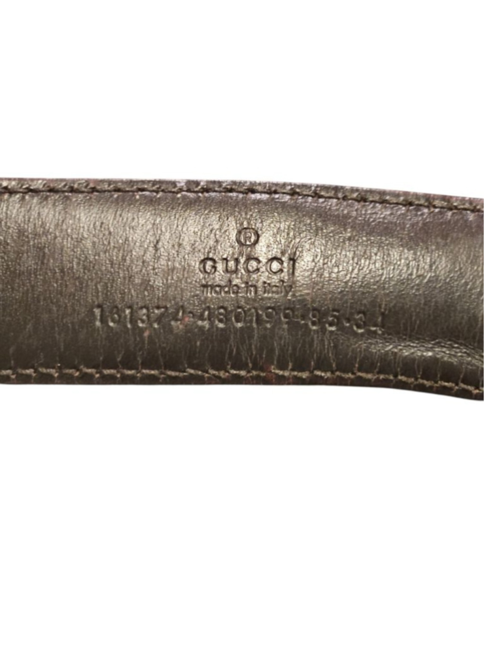 Gucci Brown Leather Belt with Gold Buckle, Size 34 - Picture 11 of 16